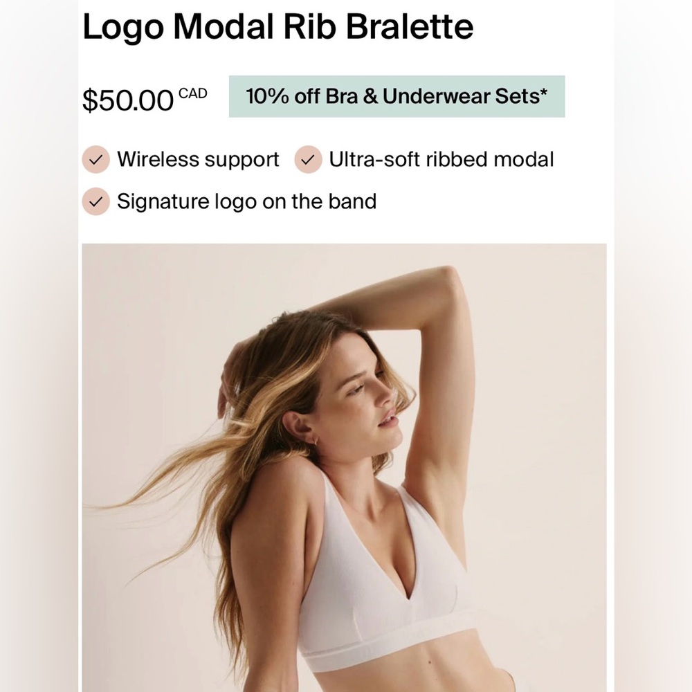 M - Knix Logo Modal Ribbed Bralette